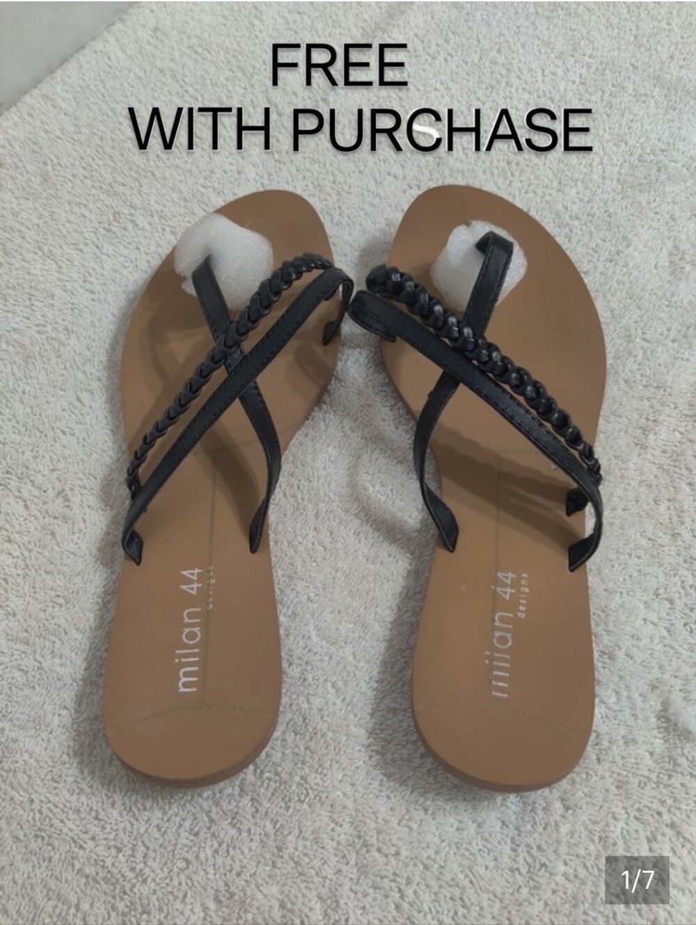 Black Braided Strap Women's Sandals